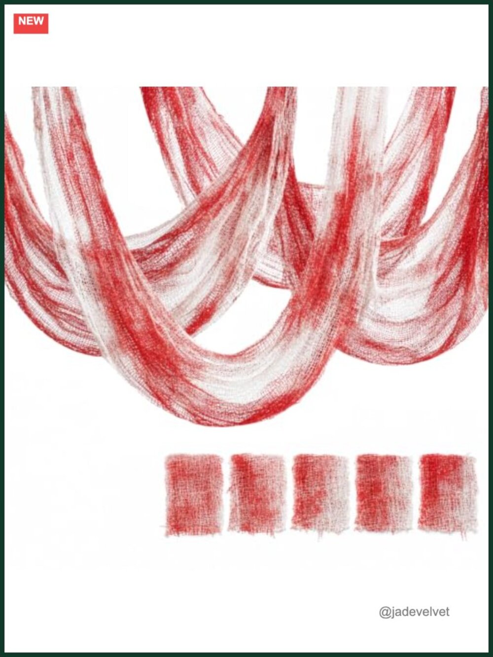 Halloween Creepy Cloth Red Stretchy Cotton Fabric 5 Pack Haunted House Decor